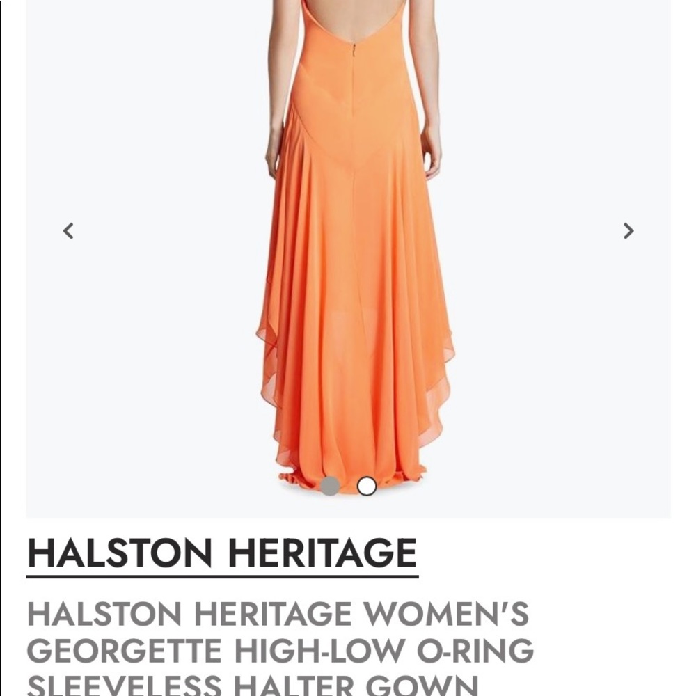 Halston Heritage Dress Georgette High/Low Gown